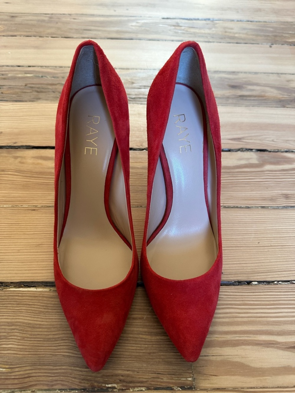 RAYE Red Suede Pointed Pumps (Size 8.5 / 39)